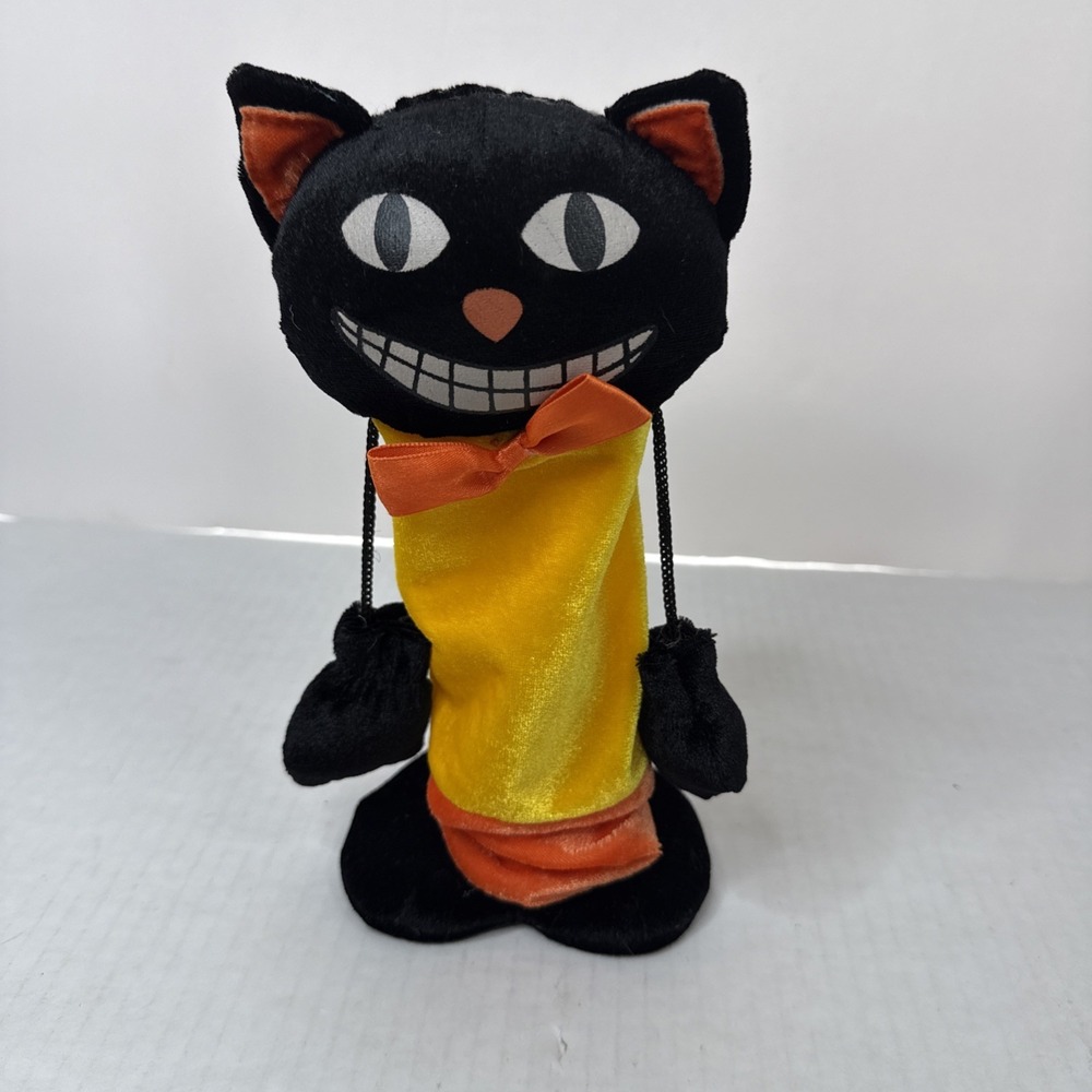 Vintage Dan Dee Halloween Black Cat Push Me Down‎ Pop Up Plush